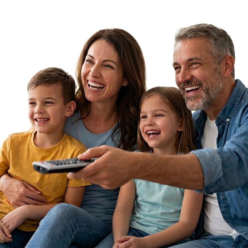 Familie bruker norsk IPTV i stuen